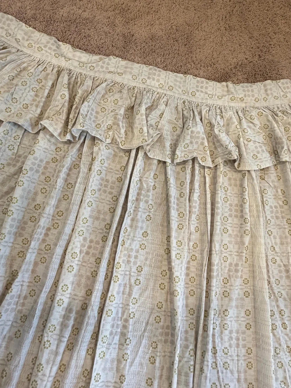 Anthropologie Vera cotton printed valance curtain panel neutral pattern 96 x 50